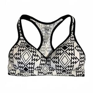 VS PINK Aztec Print Black & White Yoga Bra